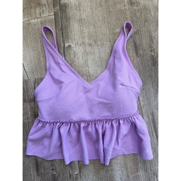 Kortni Jeane XS Lavender Ruffled Bikini Top Textured - Picture 1 of 3